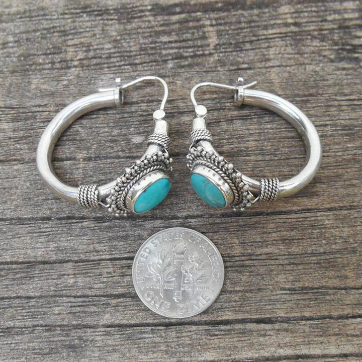 Chic Turquoise Retro Earrings