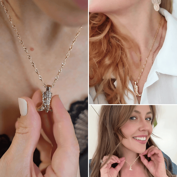 Rhinestone Rodeo Boot Necklace
