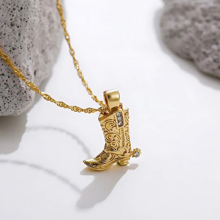 Rhinestone Rodeo Boot Necklace