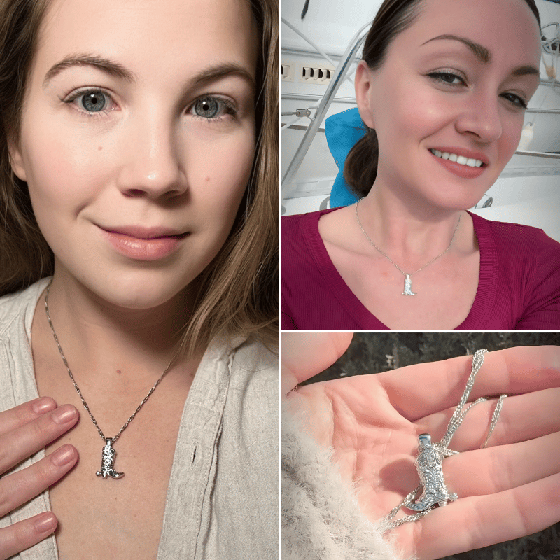 Rhinestone Rodeo Boot Necklace