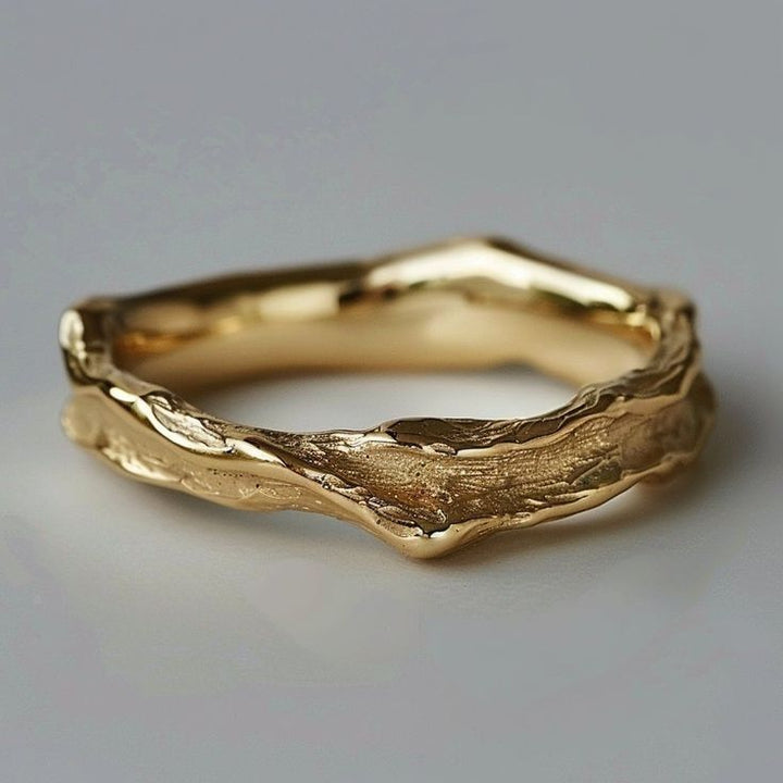 Vintage ring in forged gold