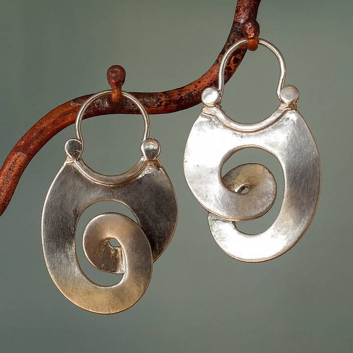 Vintage Irregular Silver Earrings