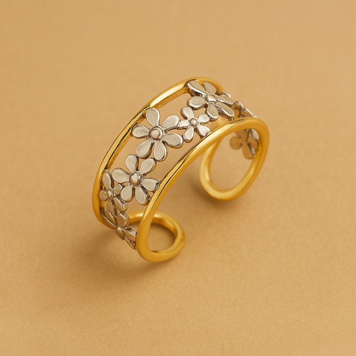 Irregular Hollow Daisy Ring