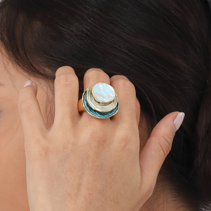 Bohemian Triple-Layer Enamel Ring