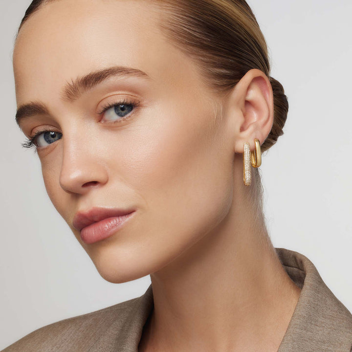 Large Icon Pavé Hoops | Gold