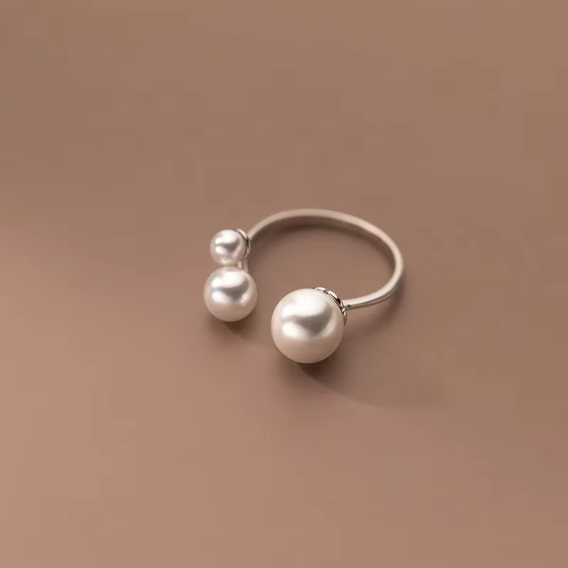 Adjustable Triple Freshwater Pearl Statement Ring