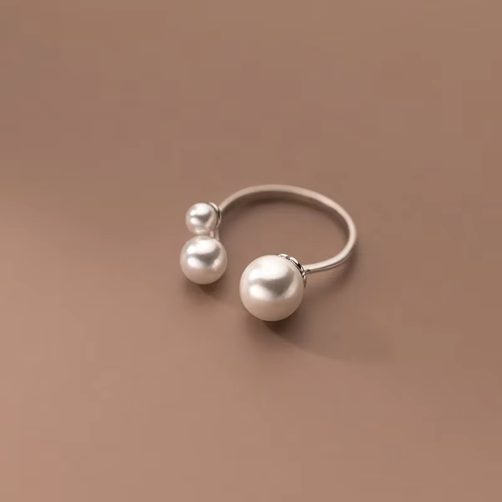 Adjustable Triple Freshwater Pearl Statement Ring