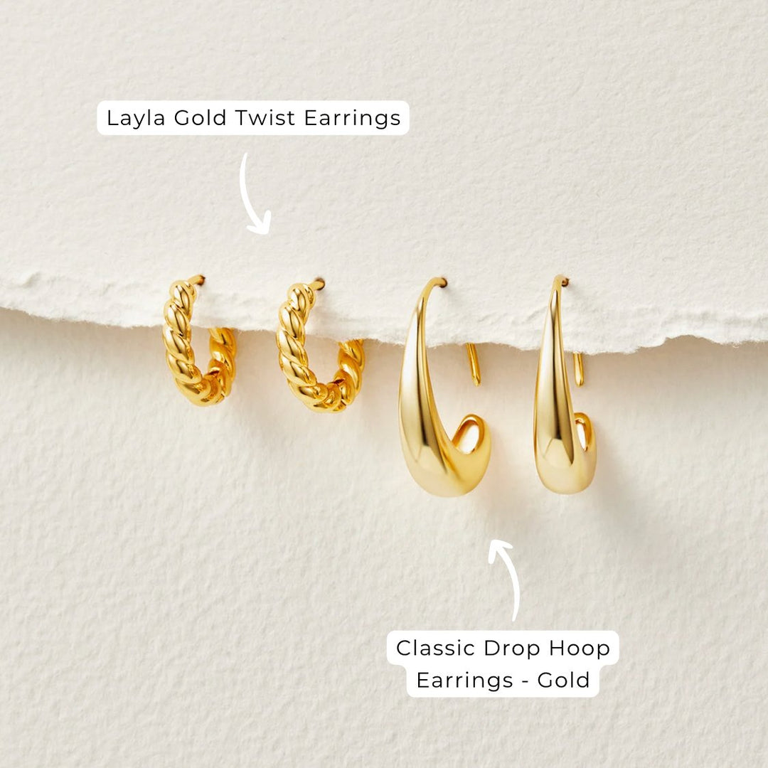 China - Drop Hoop Earrings