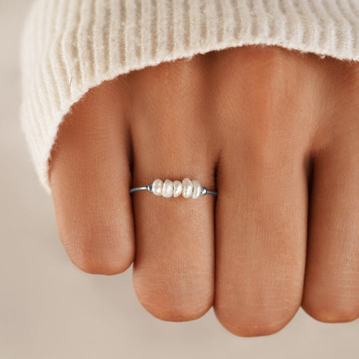 Timeless Silver Ring with Freshwater Pearls