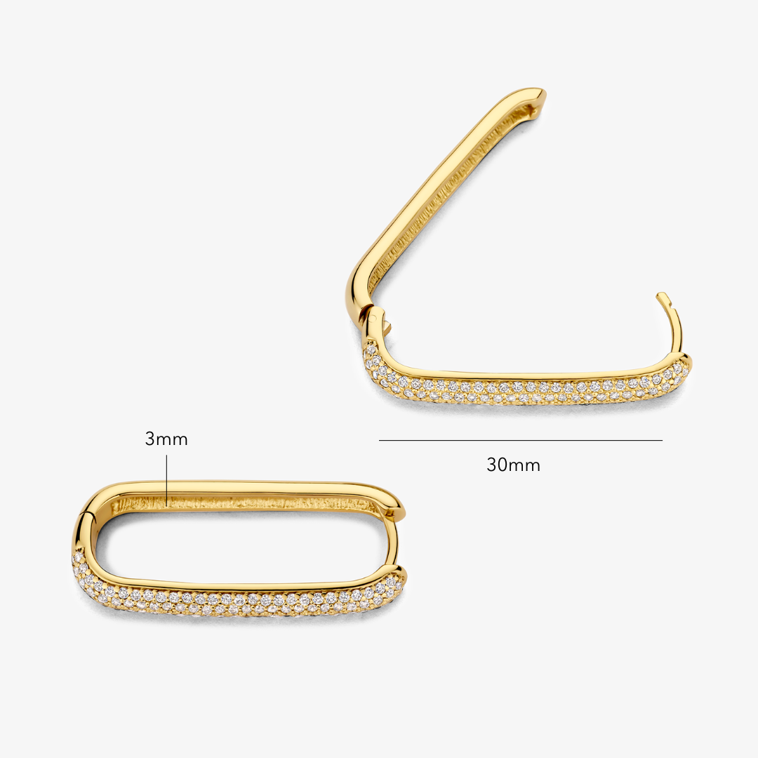 Large Icon Pavé Hoops | Gold